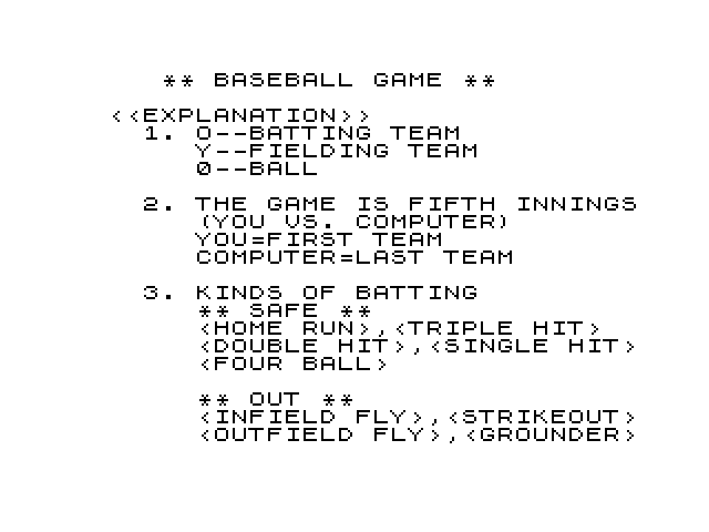Base Ball Game (Hideyuki Kimura) – Gaming Alexandria